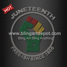 Hot Sale Rhinestone Heat Transfer JUNETEENTH Free-ish Since 1865 Free Shipping